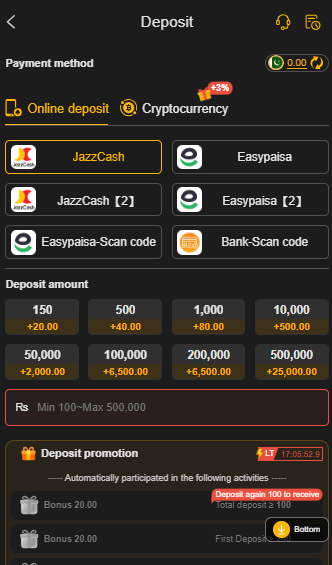 How to deposit money on 77x666 Games